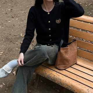 Gold button stitch cardigan