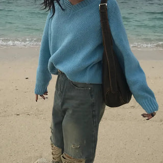 Vivid V-neck knit