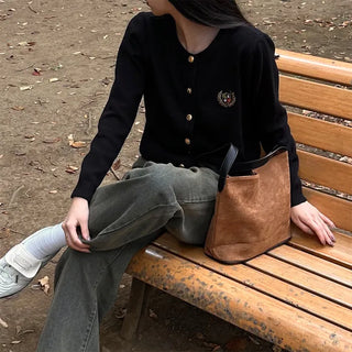 Gold button stitch cardigan