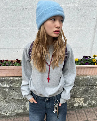 Saddle Shoulder Fleece Lined Sweatshirt
