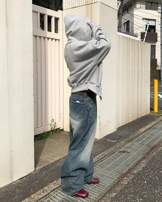 Cropped double-zip hoodie