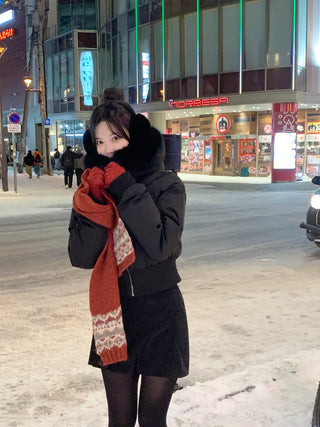 Cozy Nordic Pattern Knit Scarf
