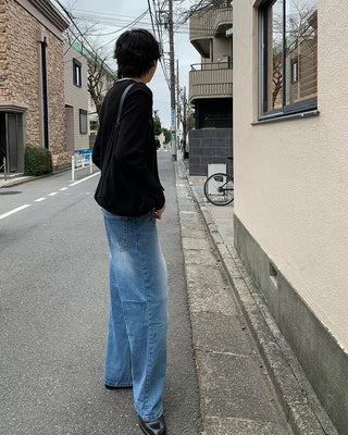 (Unisex) Flare Fit Denim Pants