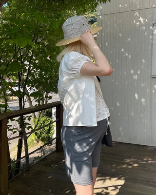 Easy High-Waisted Ribbed Shorts