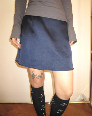 Simple satin trappé mini skirt