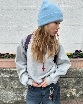 Saddle Shoulder Fleece Lined Sweatshirt