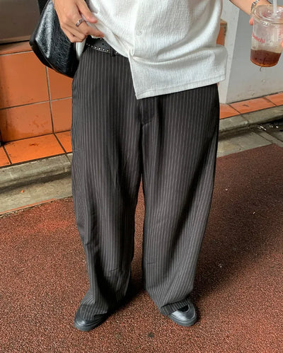 (Unisex) Striped Wide Slacks Pants