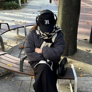 Border check scarf