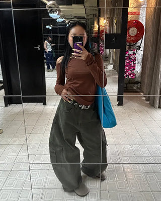 Asymmetrical Shoulder Double Border Long Cut and Sew