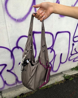 Eyelet Round Nylon Bag