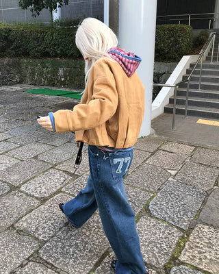 Suede crop jacket