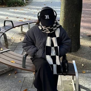 Border check scarf