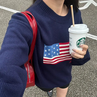(Unisex) USA Logo Oversized Knit