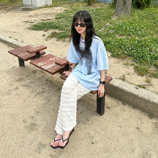 Lace waistband pants