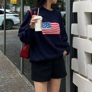 (Unisex) USA Logo Oversized Knit