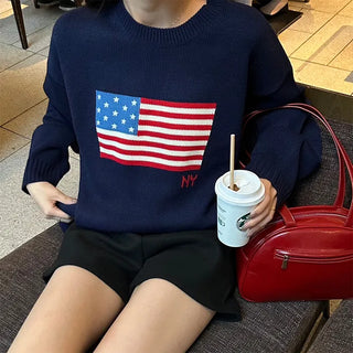 (Unisex) USA Logo Oversized Knit