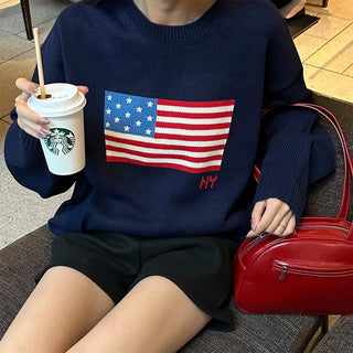 (Unisex) USA Logo Oversized Knit