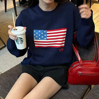 (Unisex) USA Logo Oversized Knit