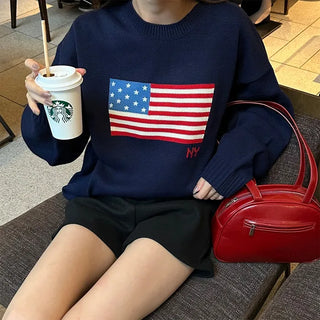 (Unisex) USA Logo Oversized Knit
