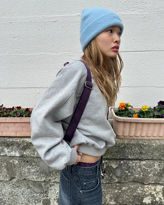 Saddle Shoulder Fleece Lined Sweatshirt