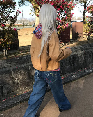 Suede crop jacket