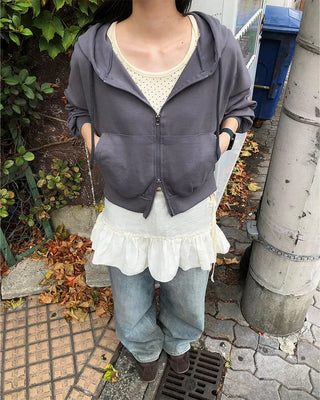 Basic Hooded Double Zip Hoodie