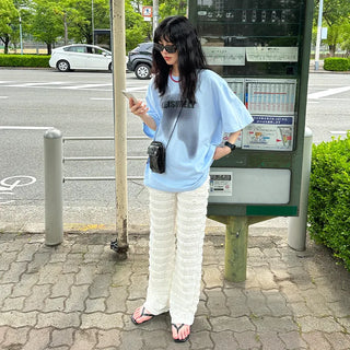 Lace waistband pants