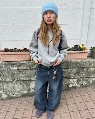 Saddle Shoulder Fleece Lined Sweatshirt