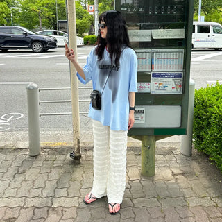 Lace waistband pants