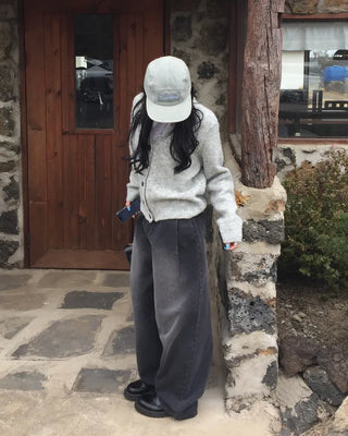 Vintage Wash Wide Denim Pants