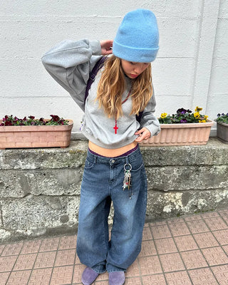 Saddle Shoulder Fleece Lined Sweatshirt