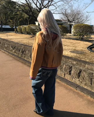 Suede crop jacket