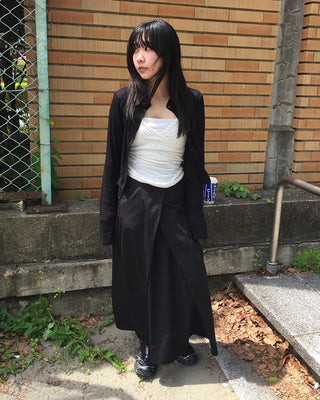 Surplice neck pindot tank top