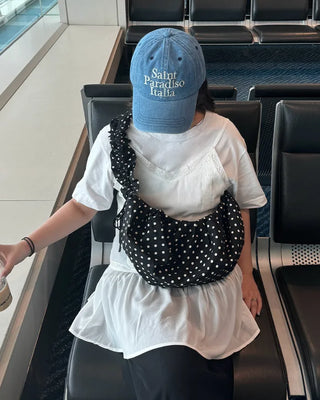 3-Way Dot Drawstring Shoulder Bag