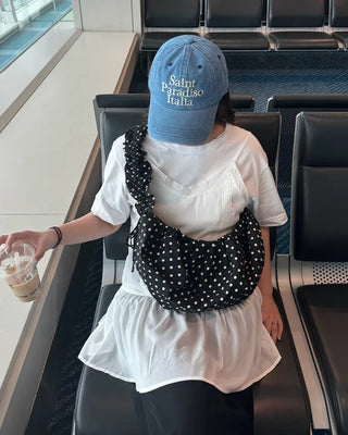 3-Way Dot Drawstring Shoulder Bag