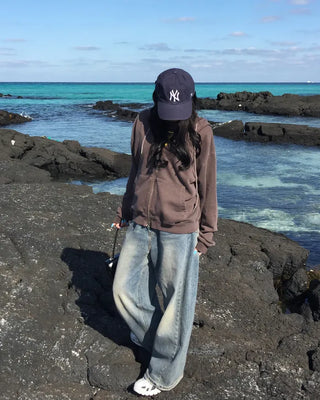 Vintage Wash Double Zip Hoodie