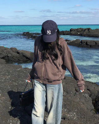 Vintage Wash Double Zip Hoodie