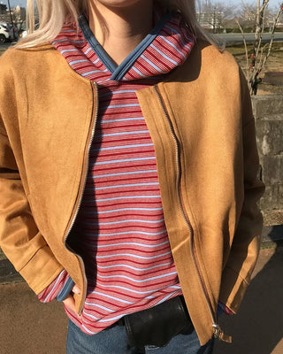 Suede crop jacket