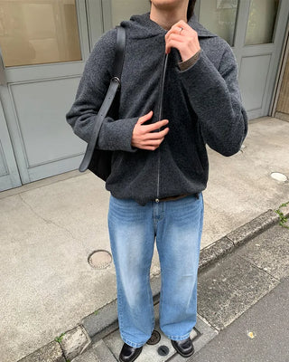 (Unisex) Zippered Hoodie Cardigan