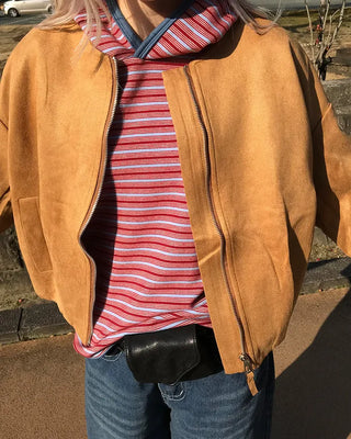 Suede crop jacket