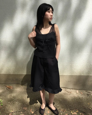Pindot border sheer bustier