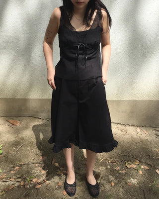 Pindot border sheer bustier