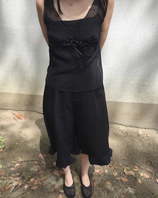 Pindot border sheer bustier
