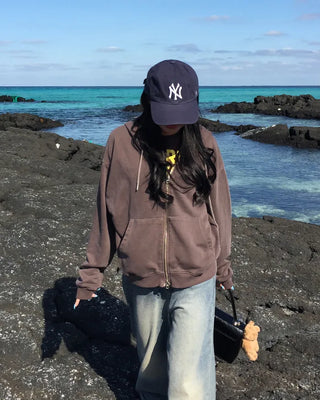 Vintage Wash Double Zip Hoodie