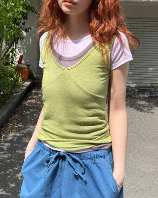 U-neck layered camisole