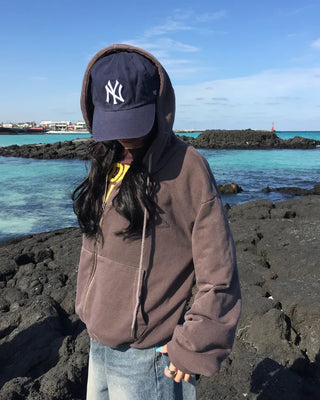 Vintage Wash Double Zip Hoodie