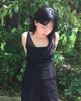 Pindot border sheer bustier