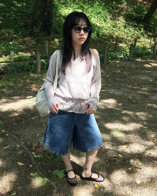 Wide inseam half pants