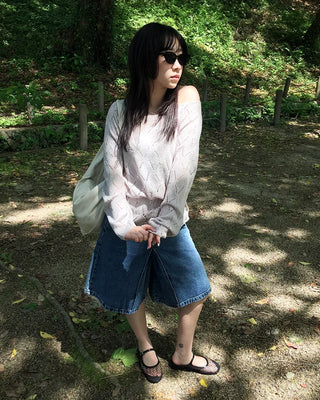 Wide inseam half pants