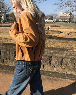 Suede crop jacket